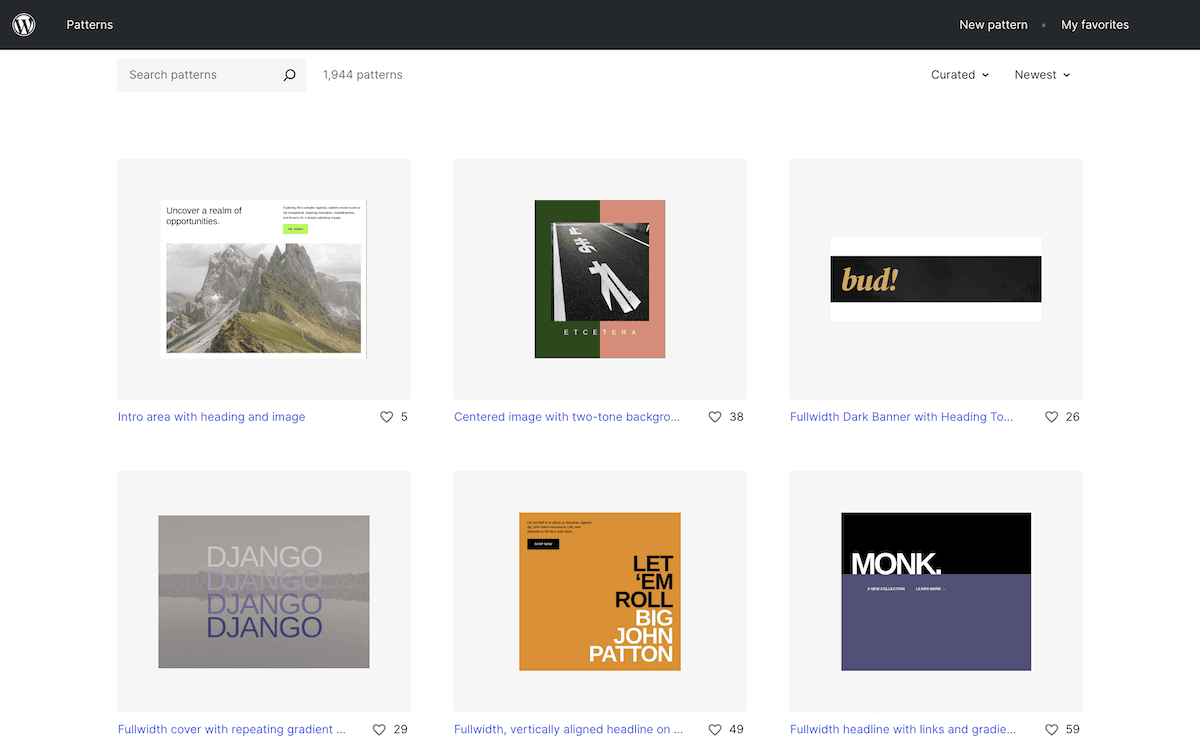 WordPress Pattern Library