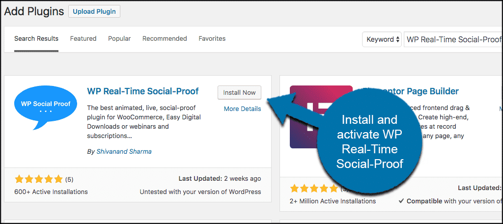 Installing WP Real-Time Social Proof plugin