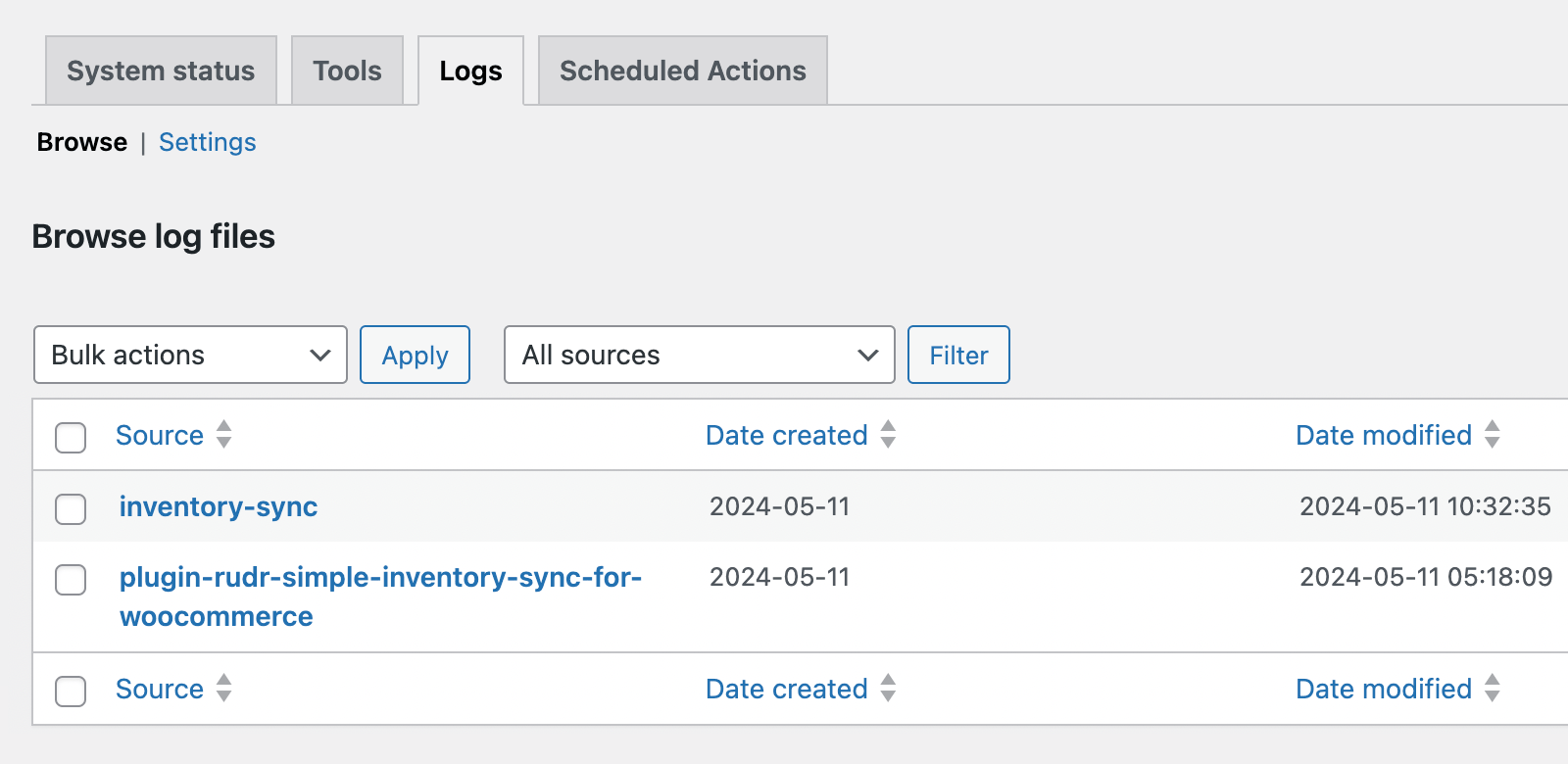 How to create a debug message with a custom source in WooCommerce