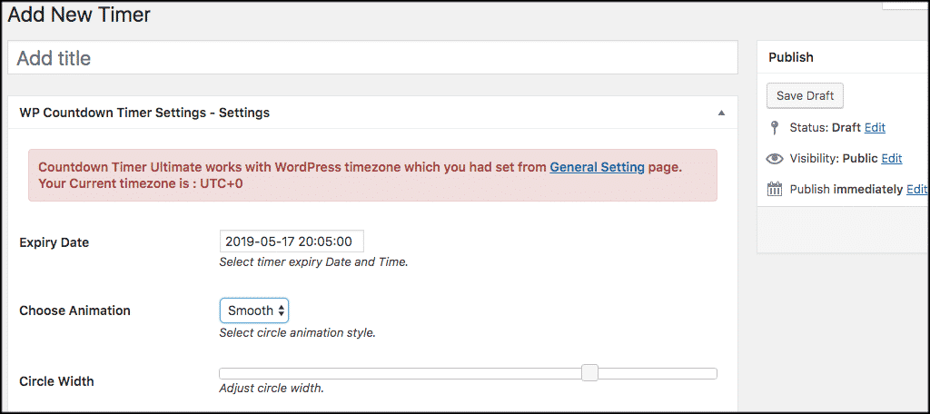 Example of a countdown timer shortcode