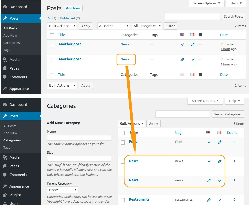 Bulk Translating with Untranslated Category