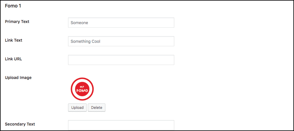 Creating a FOMO notification template