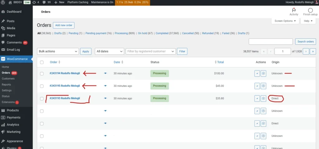 WooCommerce Split Order Example