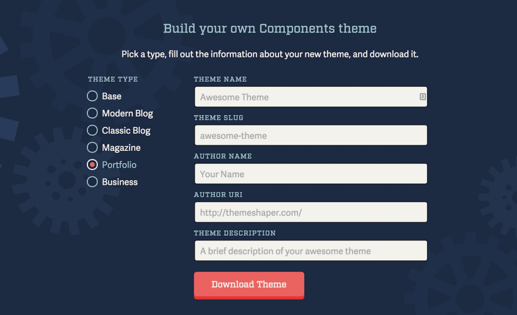 Underscores Components portfolio starter theme preview