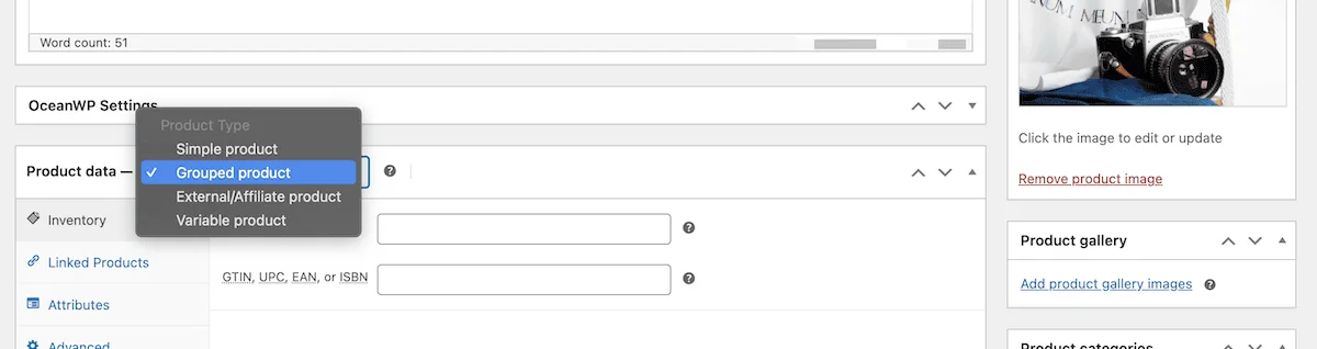 Grouped Product Menu