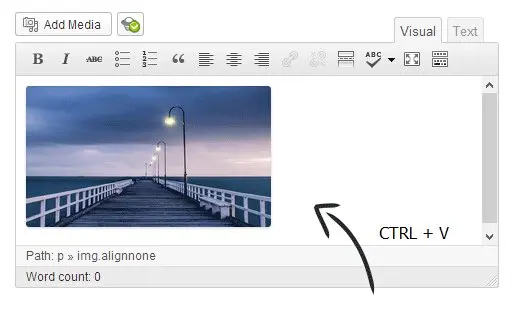 More convenient image uploading – paste images directly into the WordPress editor