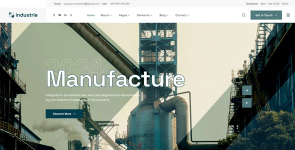 Industrie – WordPress theme for factories and manufacturing