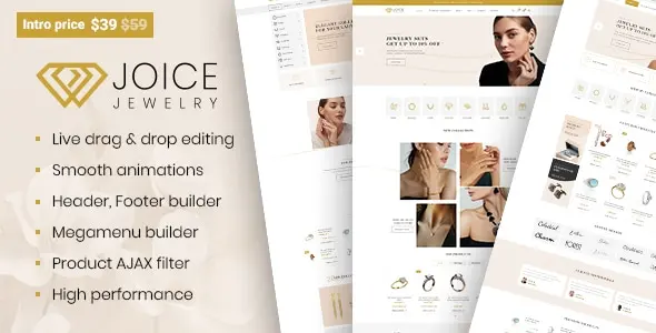 Joice WordPress theme for jewelry and gem websites