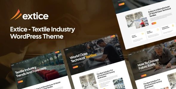 Extice theme – specially created for textile industry websites