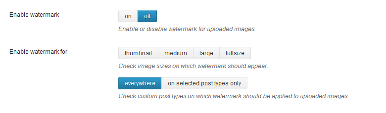 WordPress watermark plugin screenshot